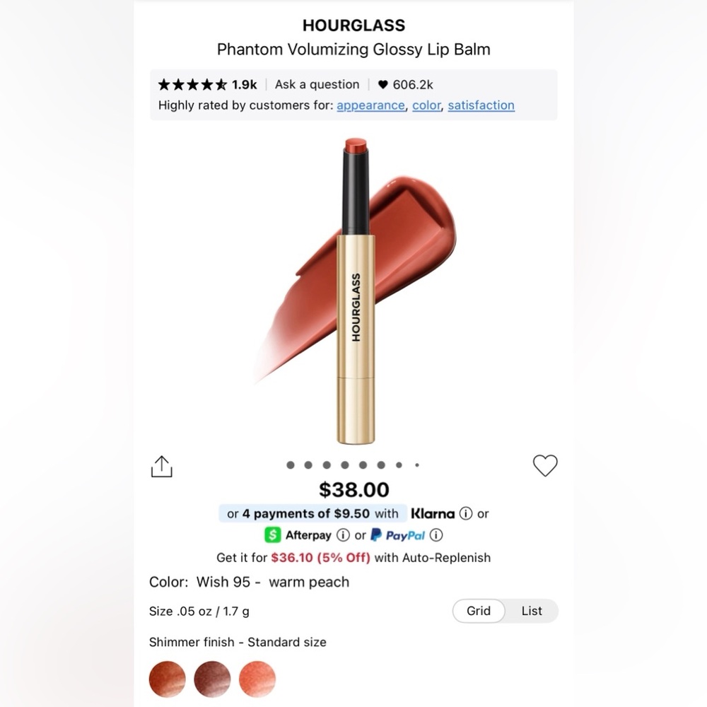 HOURGLASS
Phantom Volumizing Glossy Lip Balm